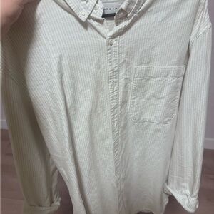 Topman Light Cream Striped Casual Shirt